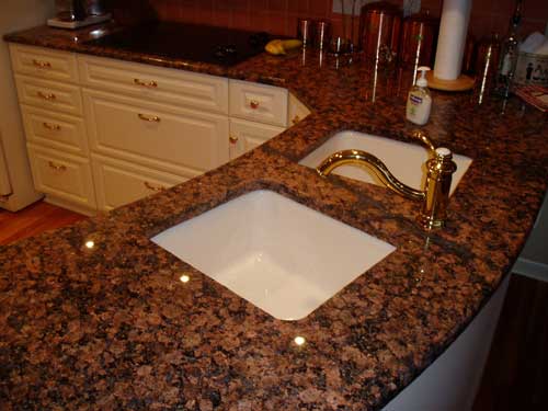 Cut granite around sink